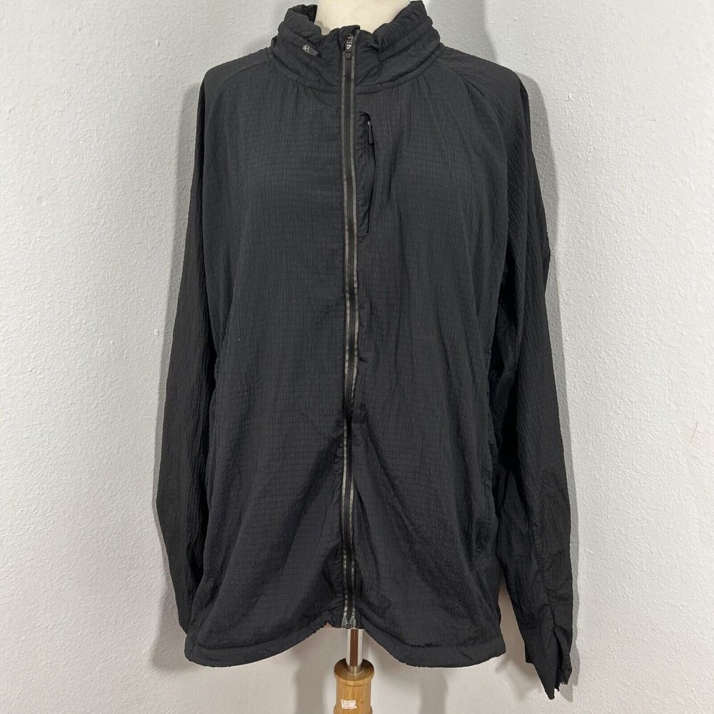 Gymshark Jacket Mens Large‎ Black Speed Evolve Windbreaker Packs Away Hoodie